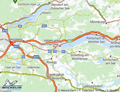MICHELIN-Landkarte Velden am Wörther See - ViaMichelin