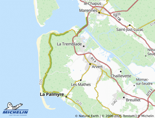 MICHELIN-Landkarte Dirée - ViaMichelin
