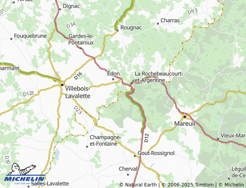 MICHELIN Fieux map - ViaMichelin