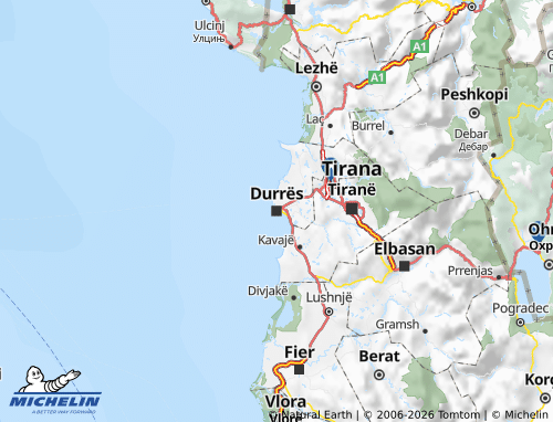 MICHELIN Durrës map - ViaMichelin