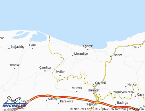 Mappa MICHELIN Mesudiye - ViaMichelin