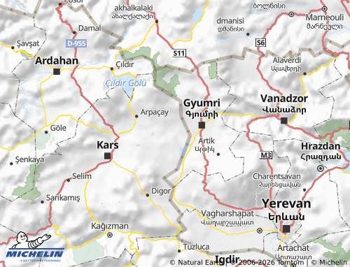 Kaart MICHELIN Akyaka - ViaMichelin