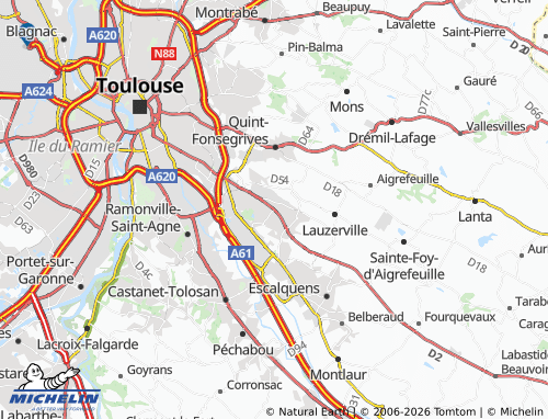 Mapa MICHELIN Saint-Orens-de-Gameville - ViaMichelin