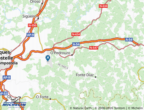 MICHELIN-Landkarte O Pedrouzo - ViaMichelin