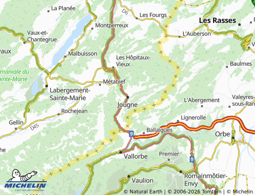 Mappa MICHELIN Jougne - ViaMichelin