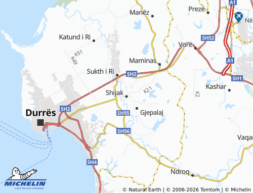 Mappa MICHELIN Shijak - ViaMichelin