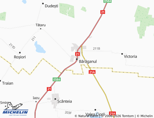 MICHELIN Bărăganul map - ViaMichelin