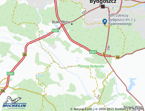 MICHELIN Prądki map - ViaMichelin