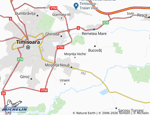 Mappa MICHELIN Moșnița Veche - ViaMichelin