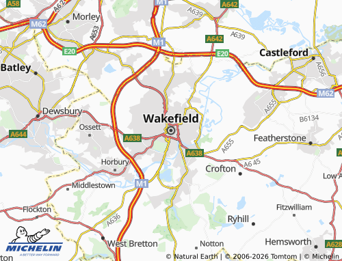 Carte MICHELIN Wakefield - ViaMichelin
