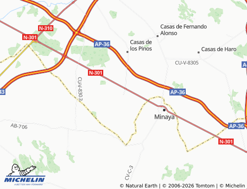 Carte MICHELIN Casas de Roldán - ViaMichelin