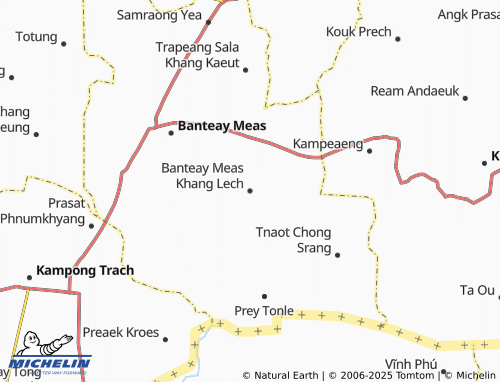 MICHELIN Banteay Meas Khang Lech map - ViaMichelin