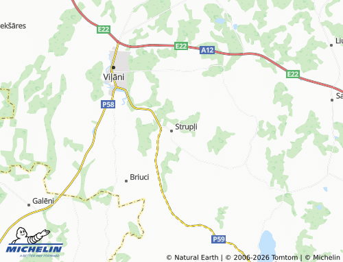 MICHELIN Strupļi map - ViaMichelin