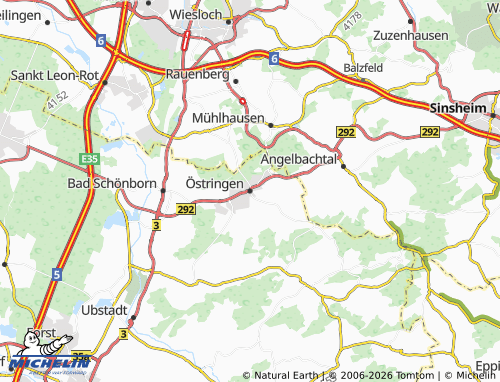Mapa MICHELIN Östringen - ViaMichelin