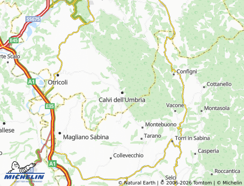 Carte MICHELIN Calvi dell'Umbria - ViaMichelin