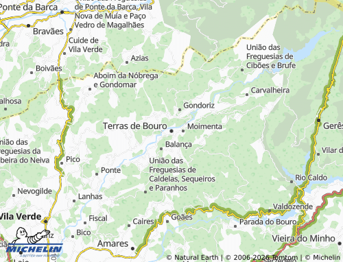 Mapa MICHELIN Terras de Bouro - ViaMichelin