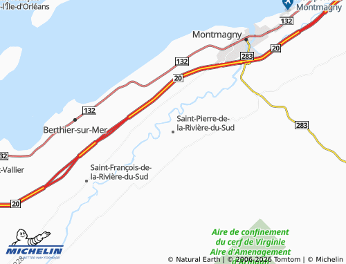 Kaart MICHELIN Saint-Pierre-de-la-Rivière-du-Sud - ViaMichelin
