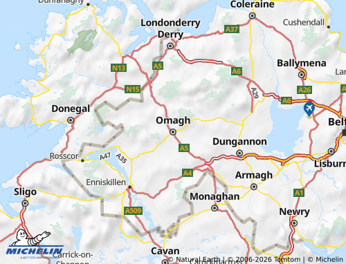 Mapa MICHELIN Fermanagh and Omagh - ViaMichelin