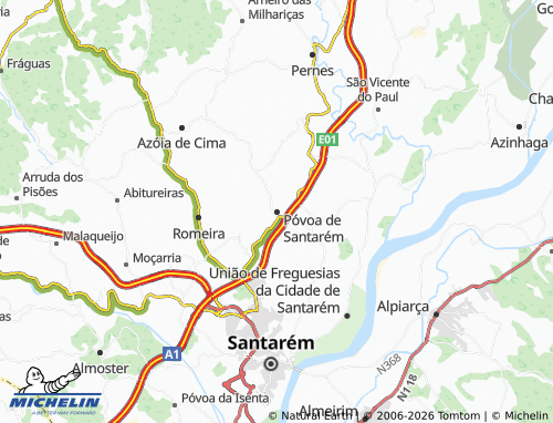 Mapa MICHELIN Póvoa de Santarém - ViaMichelin