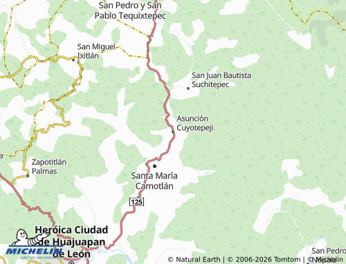 MICHELIN Asunción Cuyotepeji map - ViaMichelin