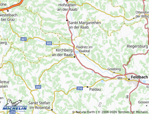 MICHELIN Kirchberg an der Raab map - ViaMichelin