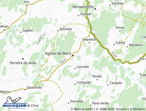 MICHELIN Aguiar da Beira map - ViaMichelin