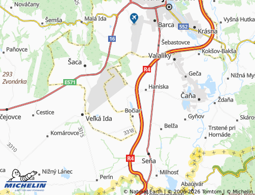 MICHELIN-Landkarte Sokoľany - ViaMichelin