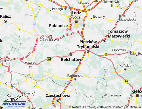 Mapa MICHELIN Belchatów - ViaMichelin