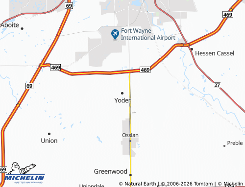 Mapa MICHELIN Yoder - ViaMichelin