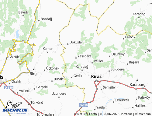 MICHELIN Yeşildere map - ViaMichelin