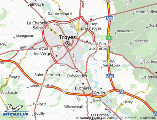 MICHELIN Saint-Julien-les-Villas map - ViaMichelin