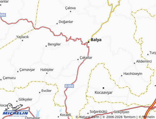 MICHELIN Çakallar map - ViaMichelin