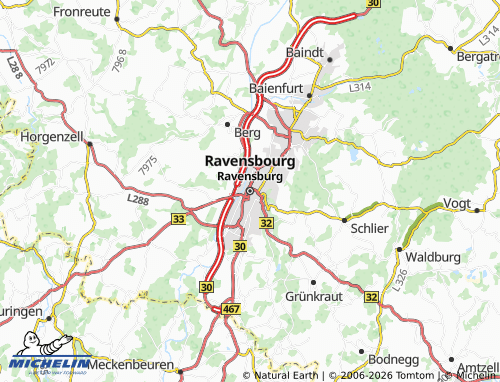 MICHELIN-Landkarte Ravensburg - ViaMichelin