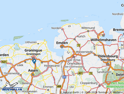 MICHELIN Emden map - ViaMichelin