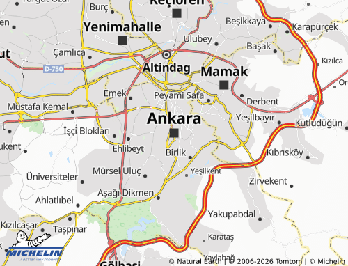 MICHELIN-Landkarte Ankara - ViaMichelin
