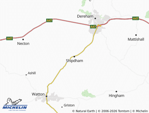 MICHELIN Shipdham map - ViaMichelin