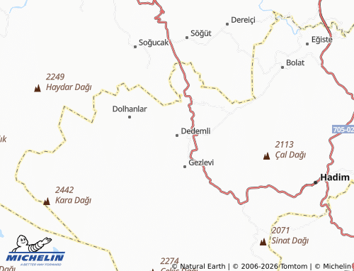 Mappa MICHELIN Dedemli - ViaMichelin