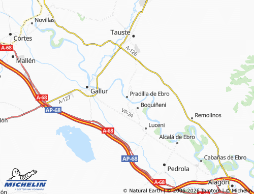 Mapa MICHELIN Pradilla de Ebro - ViaMichelin