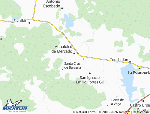 Mappa MICHELIN Jardines de Ahualulco - ViaMichelin