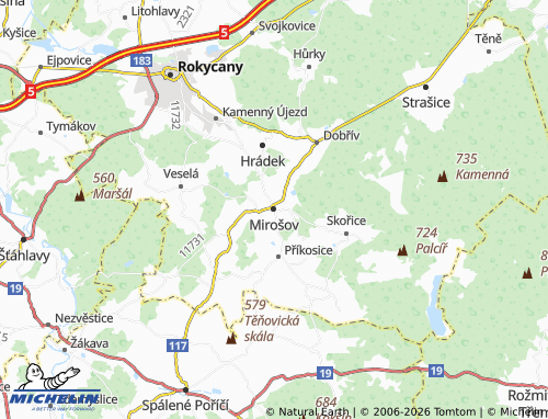 Mappa MICHELIN Mirošov - ViaMichelin