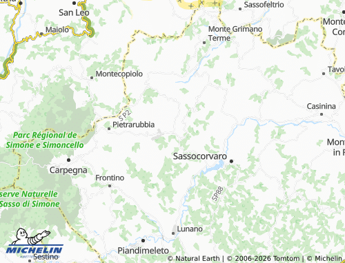 Mappa MICHELIN Macerata Feltria - ViaMichelin