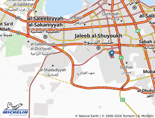 MICHELIN Abdullah Al Mubarak-West Jleeb 7 map - ViaMichelin