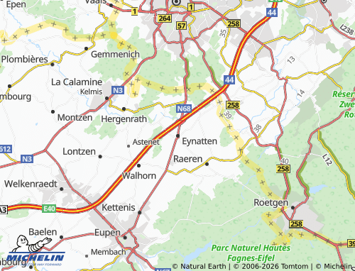 MICHELIN Eynatten map - ViaMichelin