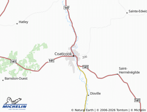 Carte MICHELIN Coaticook - ViaMichelin
