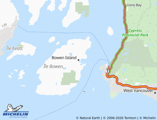 MICHELIN-Landkarte Bowen Island - ViaMichelin