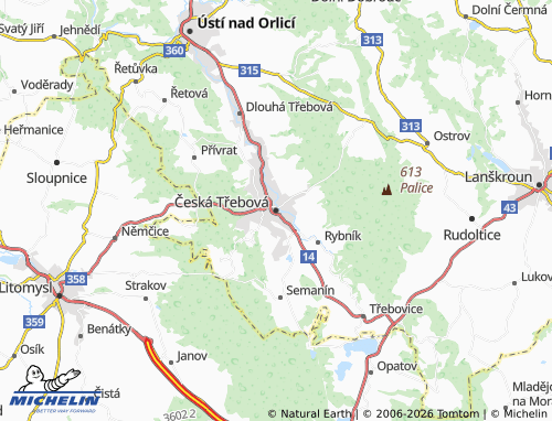 Mappa MICHELIN Česká Třebová - ViaMichelin