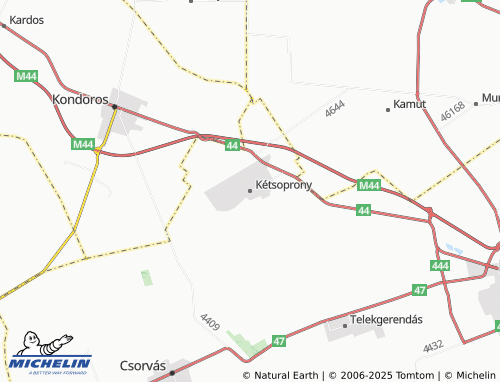 MICHELIN Kétsoprony map - ViaMichelin