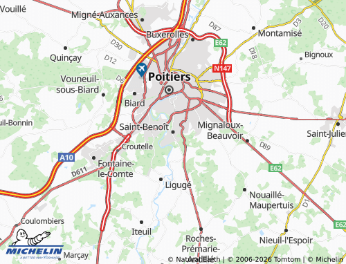 Mapa MICHELIN Saint-Benoît - ViaMichelin