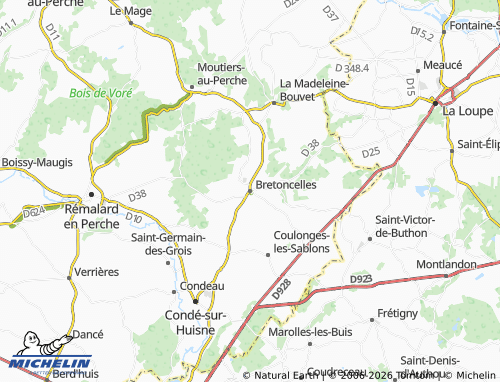 Mapa MICHELIN Bretoncelles - ViaMichelin