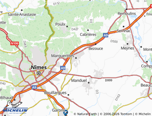 Mappa MICHELIN Marguerittes - ViaMichelin